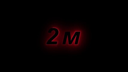 2m glowing neon text animation with black background.2M Followers Celebration text animation. Thank You 1M Followers Celebration,