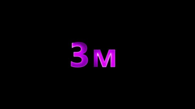 Neon 3M text animation on black background.