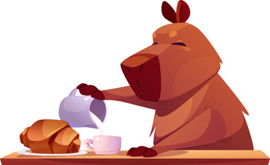 Capybara Drinking Coffee