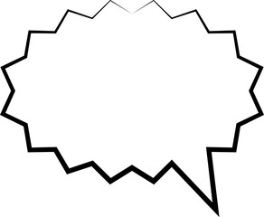 Set of blank white speech bubble in flat design, chatting box, message box icon. Balloon doodle style of thinking sign symbol. Speech bubble isolated on background