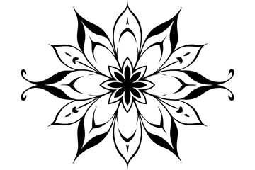 Fototapeta premium abstract floral ornament line art silhouette vector illustration