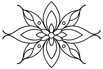 Fototapeta premium abstract floral ornament line art silhouette vector illustration