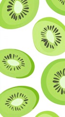 Fototapeta premium Kiwi Slices Pattern: Fresh, Vibrant, and Healthy Fruit Art