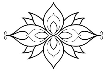 abstract floral ornament line art silhouette vector illustration