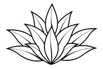a plant line art silhouette vector illustration