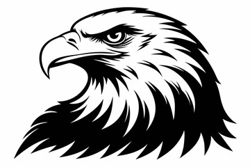 bald eagle line art silhouette vector illustration