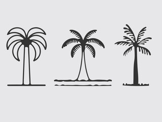 palm trees on the beach vector