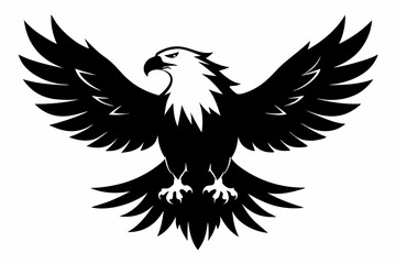 Fototapeta premium bald eagle line art silhouette vector illustration