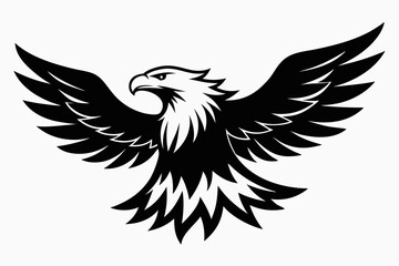 Obraz premium bald eagle line art silhouette vector illustration