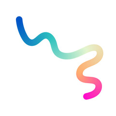 Abstract wavy line pattern with colorful gradient shapes, 3D fluid wave design. Modern geometric and organic elements, ribbon-like graphic background. Flat vector illustration isolated on white 