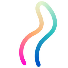 Abstract wavy line pattern with colorful gradient shapes, 3D fluid wave design, modern geometric background element. Flat vector illustration isolated on white background.