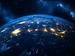 Obraz premium Earth at Night 3D Illustration