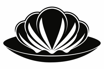 clam line art silhouette vector illustration