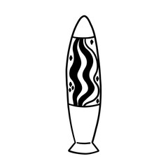 Doodle Lava Lamp with Magma Rainbow. Tattoo Y2K 90s Home Living Interior Decor. Vector Illustration