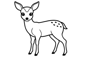 cute deer line art silhouette vector illustration