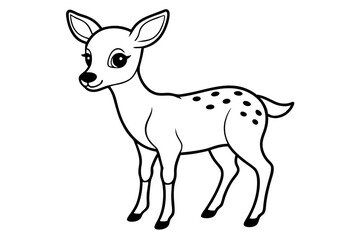 cute deer line art silhouette vector illustration