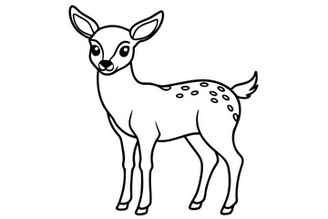 Fototapeta premium cute deer line art silhouette vector illustration