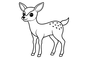 cute deer line art silhouette vector illustration