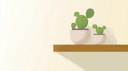 Two Cactus Plants on a Shelf - A Simple and Elegant Design