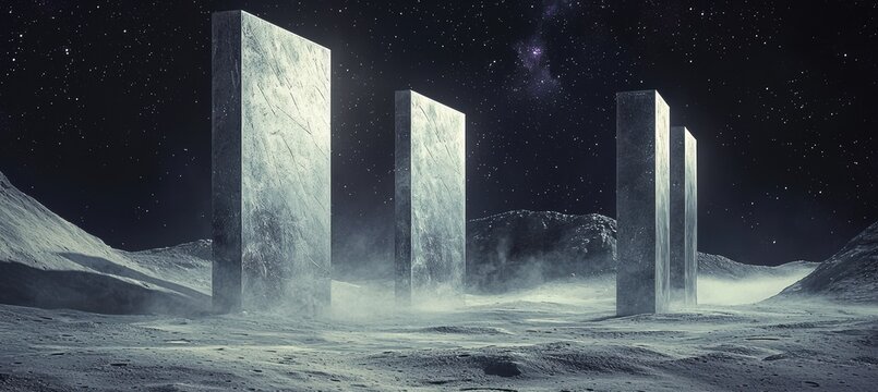 Portal dreams a surreal lunar landscape of cosmic mystique