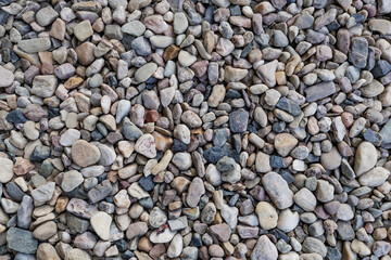 background copy space small multicolored pebbles forming a continuous surface. Vysocany district prague 9