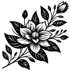 black and white floral background