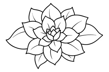 flower line art silhouette vector illustration