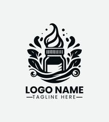 Cream Sauce Logo Design, Gourmet Cream Sauce Logo