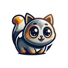 unique cat mascot can icon cat logo vector art design