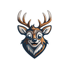 minimalist creative deer mascot logo icon vector art design