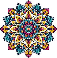 Simple Mandala Colorful Vector Illustration Design 

