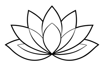lotus line art silhouette vector illustration