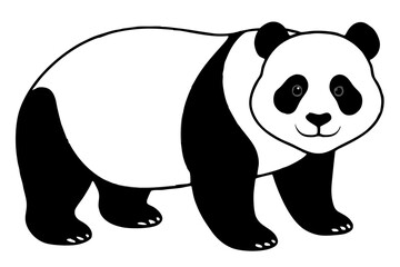 panda bear line art silhouette vector illustration