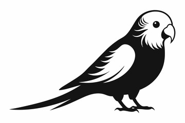 Obraz premium parakeet line art silhouette vector illustration