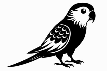 parakeet line art silhouette vector illustration