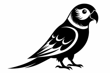 parakeet line art silhouette vector illustration