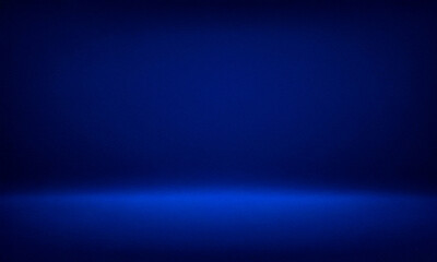 Fototapeta premium Smooth dark blue background with a black vignette, ideal for professional studio settings, business reports, digital graphics, and website templates. Elegant and versatile design.