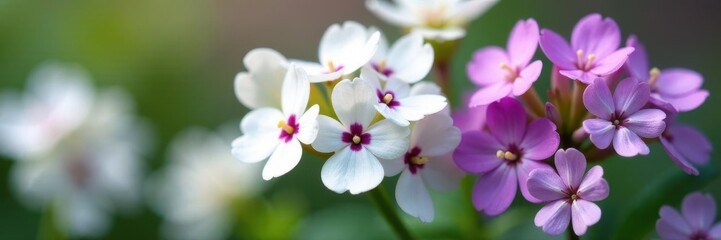 Obraz premium Delicate white & purple alyssum blooms close-up , fragrant, bridal flowers