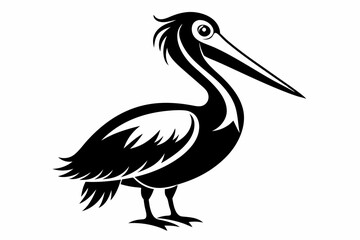 pelican line art silhouette vector illustration