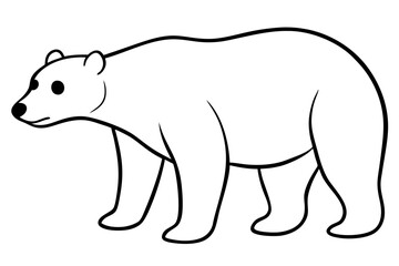 polar bear line art silhouette vector illustration