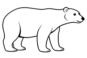 polar bear line art silhouette vector illustration