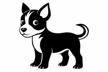 puppy line art silhouette vector illustration