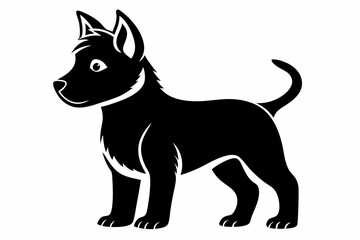 puppy line art silhouette vector illustration