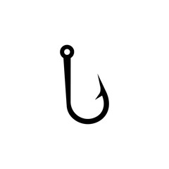 A fishing hook with a sharp point and curved design, perfect for catching fish in various waters.