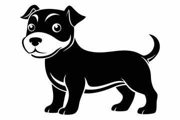 puppy line art silhouette vector illustration