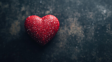 Fototapeta premium Minimalist Dark Backdrop Heart Symbol - Pure Love Simplified