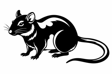 rat line art silhouette vector illustration