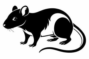 rat line art silhouette vector illustration