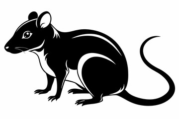 rat line art silhouette vector illustration