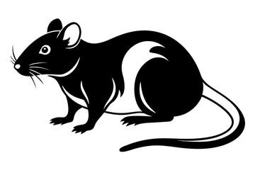 rat line art silhouette vector illustration